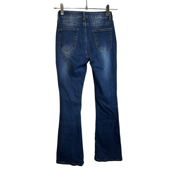 Shein Womens Low Rise Bootcut Jeans Stretch Dark Wash XS 2 Casual Y2k Streetwear - Picture 2 of 9